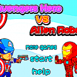 Héros Avengers vs Robot Alien
