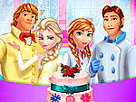 Frozen family cooking wedding cake