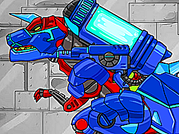 Dino Robot Tyrano Red Tricera Blue