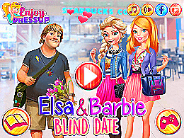 Elsa and barbie blind date