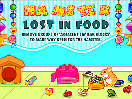 Hamster lost in food