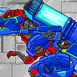 Dino Robot Tyrano Red Tricera Blue